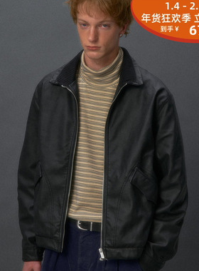 化学制品 90s基础皮夹克 J8_BLK/BWN_LEATHERJACKET