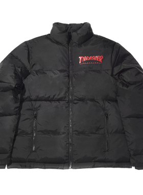 THRASHER 立领刺绣棉服夹克 PUFFER JACKET LOGO 23AW 滑板外套