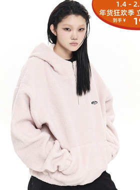 EGO FETCH 摇粒绒帽衫 FLEECE HOODIE 24SS 半拉链连帽卫衣