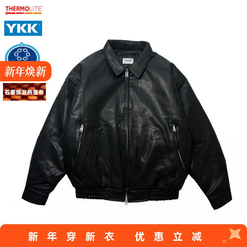 RADIUM仿绵羊皮厚pu皮棉服外套