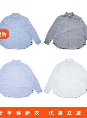 RADIUM潮牌廓形秋冬厚款 宽松休闲纯色 牛津纺长袖衬衫男 CITYBOY