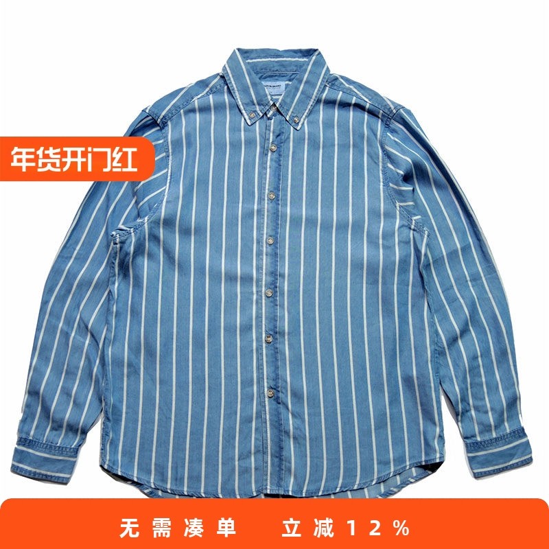 RADIUM潮牌日系 港风宽松 韩版潮流条纹长袖衬衫男打底春秋季衬衣,男装,衬衫,淘宝优惠券,粉丝福利购,淘宝优惠卷