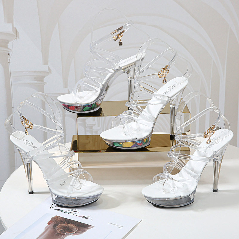 交叉带夜店模特走秀公分钢管舞鞋图片