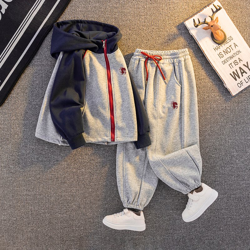 12男童春装套装2026春秋7儿童装8韩版帅气男孩运动13岁10中大童潮