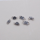 S925银扣子做旧银饰蝴蝶扣diy手工饰品手链项链链接扣S形银扣头