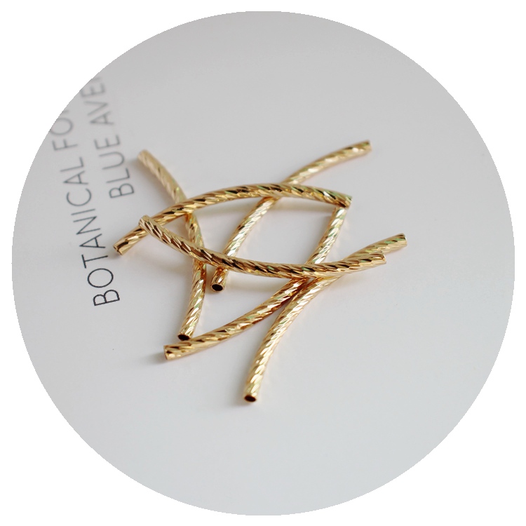 14k包金镀金保色批花空心diy弯管