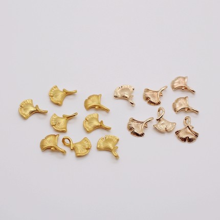 18K14K包金镀金保色银杏叶吊坠diy手工饰品配件自制饰品挂饰材料