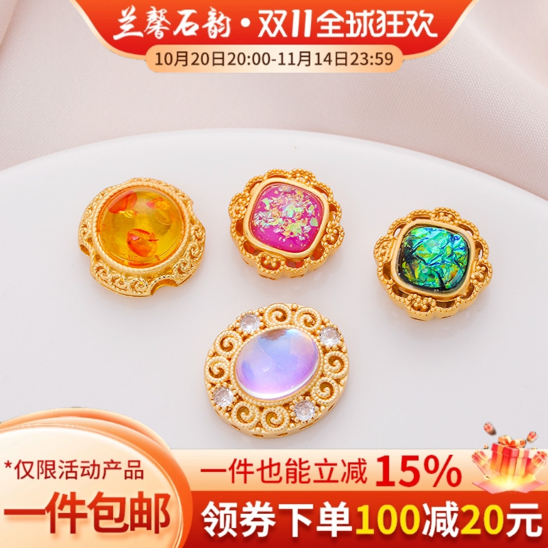 古法哑光尼泊尔手工合金镂空复古配件diy串珠手链项链配饰材料