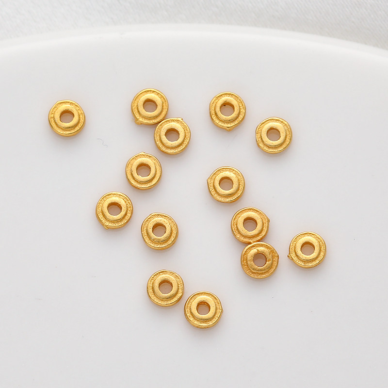 S925纯银镀金古法仿金小隔片垫片3.8mm自制手工串珠手链项链配珠,饰品/流行首饰/时尚饰品新,其他DIY饰品配件,淘宝优惠券,粉丝福利购,淘宝优惠卷