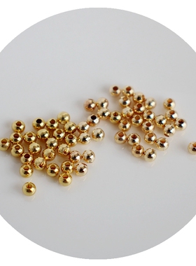 14K18K包金保色空心圆珠散珠光珠珠子隔珠diy手工饰品串珠手链