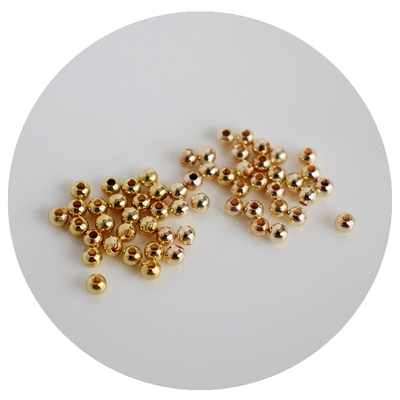 14k18k包金保色空心珠子diy