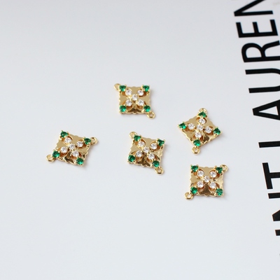 双环锆石链接配饰耳环手链百搭