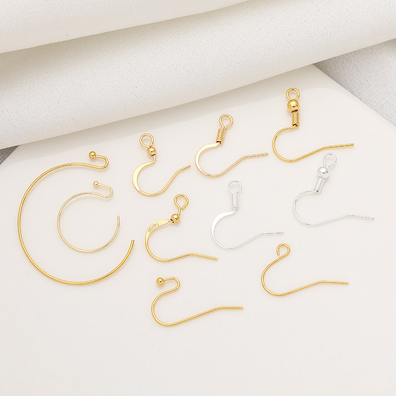 14K包金保色半圆耳钩带珠弹簧扁耳钩自制耳饰配件材料diy手工配饰,饰品/流行首饰/时尚饰品新,其他DIY饰品配件,淘宝优惠券,粉丝福利购,淘宝优惠卷