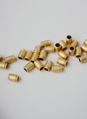 18K包金镀金保色哑光古法仿金桶珠4*6mm隔珠diy制作手工串珠配饰