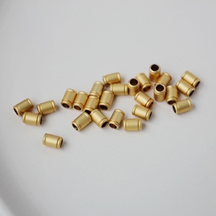 18K包金镀金保色哑光古法仿金桶珠4 6mm隔珠diy制作手工串珠配饰