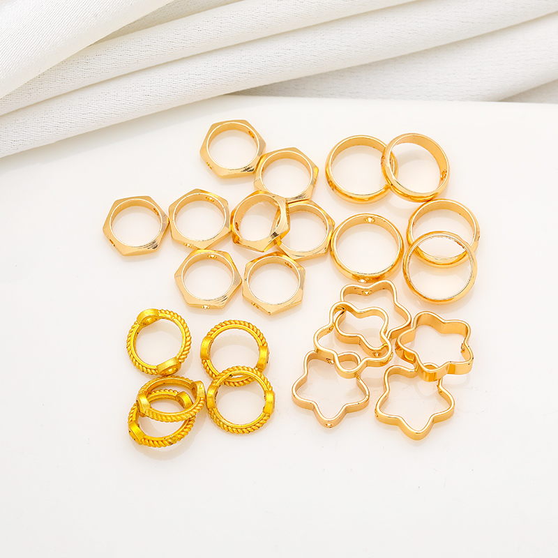 14K包金镀金水晶圆珠直孔包珠圈diy手工串珠手链手串花边古法珠圈