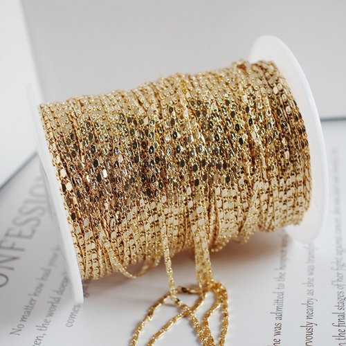 14k包金镀金保色锁扣手工diy链条