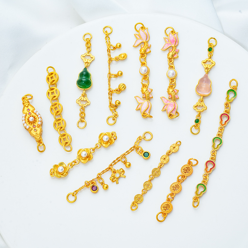 古法沙金铜镀金滴油葫链接链子