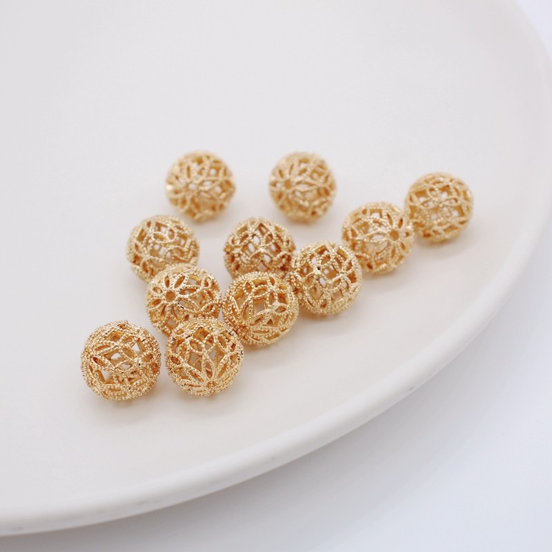 14K包金保色镂空珠蕾丝镂空球diy饰品配件自制手工串珠配饰材料,饰品/流行首饰/时尚饰品新,其他DIY饰品配件,淘宝优惠券,粉丝福利购,淘宝优惠卷