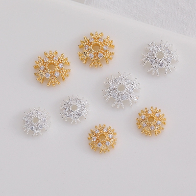 14K包金镀金镀银色保色锆石花托