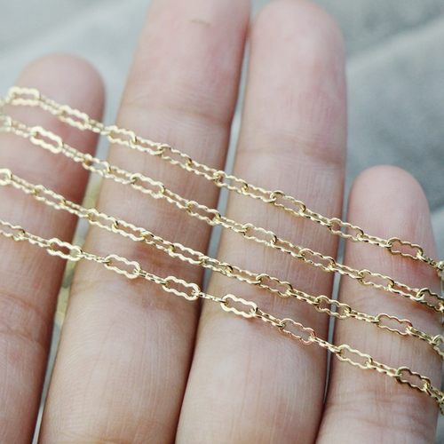 14K包金保色花生云纹散链条diy自制手链项链链子手工饰品配件材料