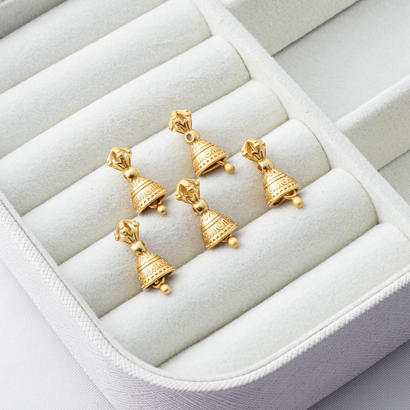 古法包金镀金保色金刚杵铃铛降魔杵diy饰品配件制作手工串珠配饰