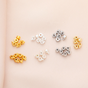 14k包金18K定位扣高压锅按扣diy配件材料钢丝卡扣定位珠收尾卡扣