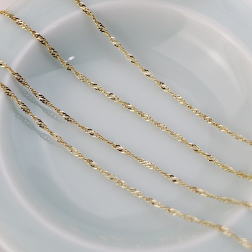 14k强保色水波纹链条diy手工包金