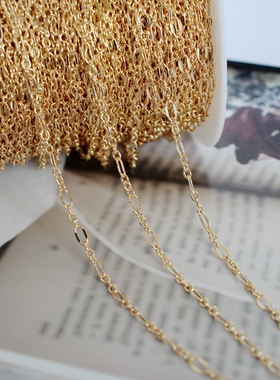 14K包金镀金保色3:1唇链宽3.5mm自制手工diy手链项链材料半成品