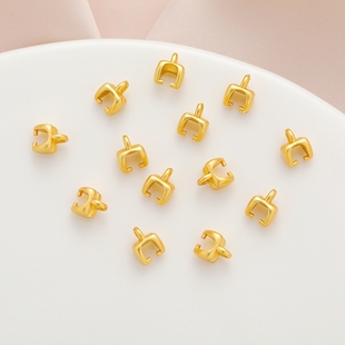 古法包金镀金保色心形爱心卡扣夹扣爪扣diy饰品配件项链吊坠扣头