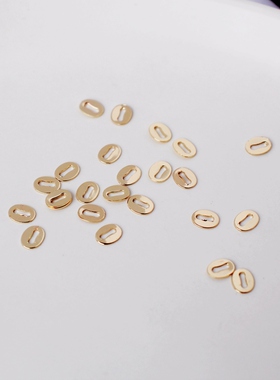 14K包金镀真金保色椭圆扣片4*5mmdiy手工自制饰品手链项链链接片