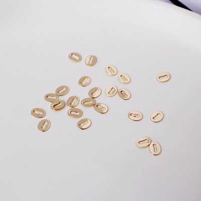14K包金镀真金保色椭圆扣片4*5mmdiy手工自制饰品手链项链链接片