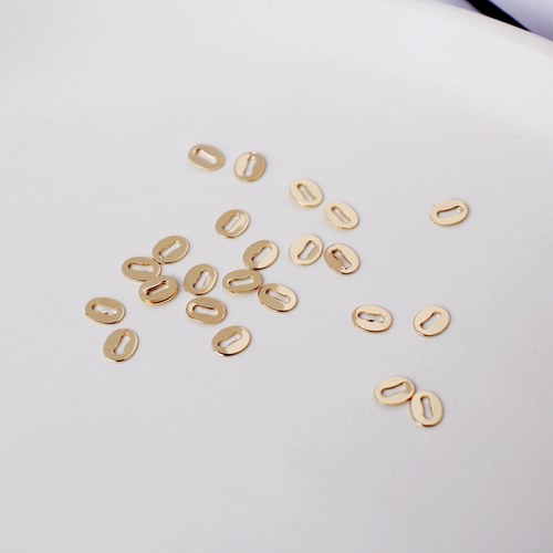 14K包金镀真金保色椭圆扣片4*5mmdiy手工自制饰品手链项链链接片