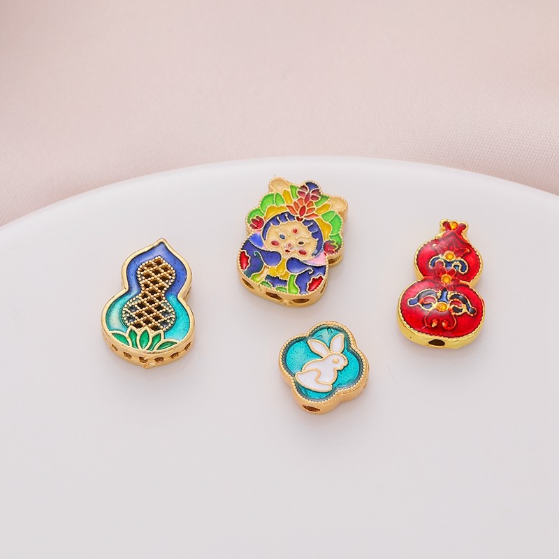 包金镀金滴油镂空葫芦兔爷兔子背云diy手工饰品配件串珠手链材料,饰品/流行首饰/时尚饰品新,其他DIY饰品配件,淘宝优惠券,粉丝福利购,淘宝优惠卷