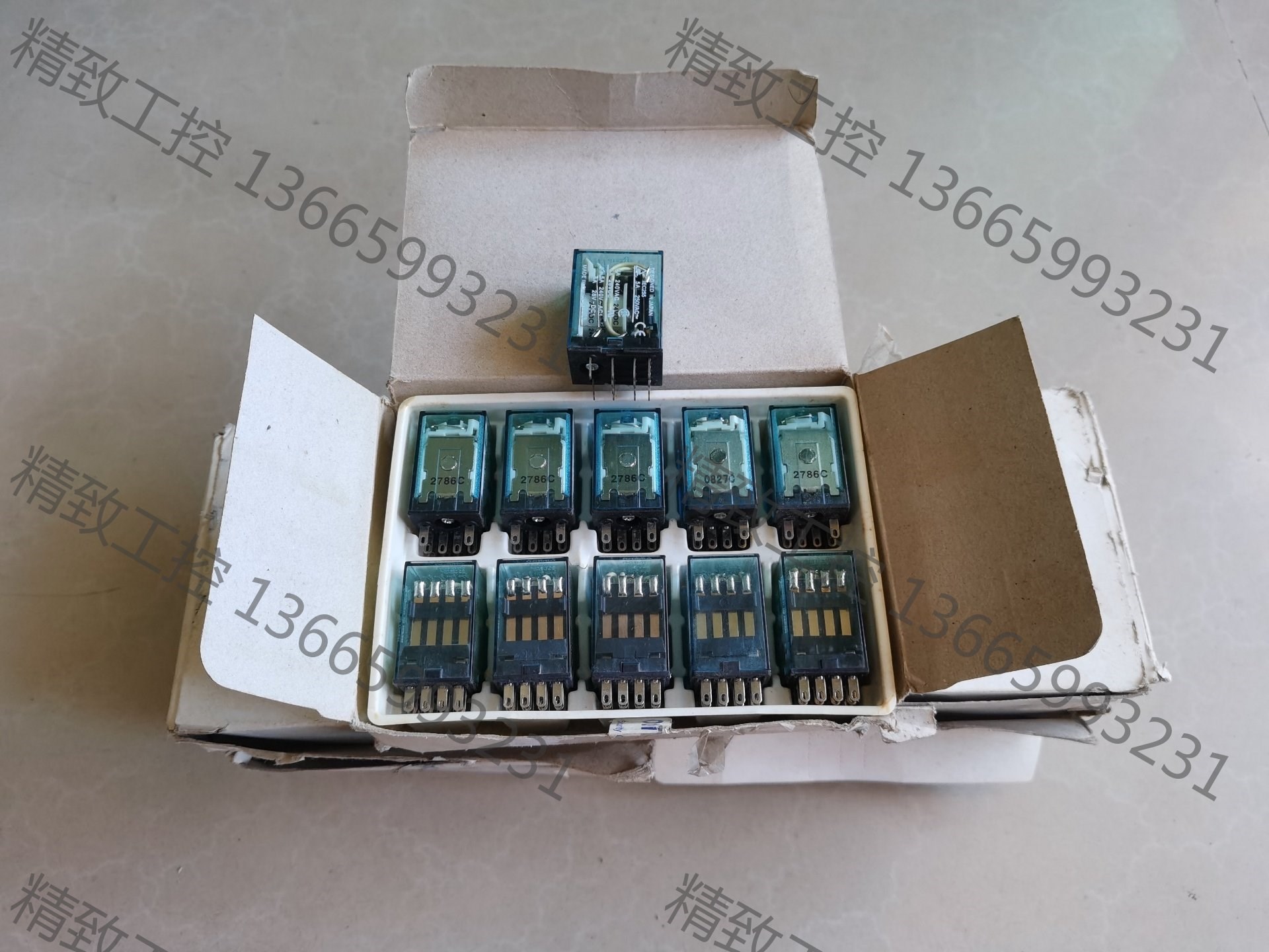 议价产品:欧姆龙继电器MY4NJ，DC24V，4路14脚，每盒10个，