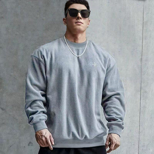 摇粒绒运动卫衣男重磅保暖健身服