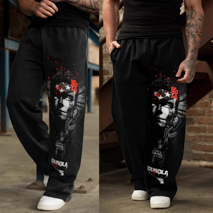 YoungLa男士运动长裤慢跑者健身裤子棉跑步训练休闲潮流直筒卫裤