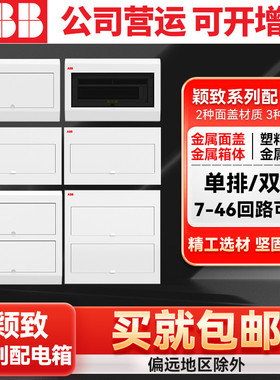 ABB配电箱 颖致系列金属/塑料面盖白色金色黑茶透明暗装强电箱