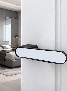 极简门锁磁吸静音门锁室内卧室房门锁白色生态锁黑色门把手锁具