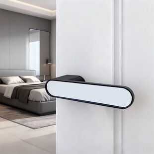 极简门锁磁吸静音门锁室内卧室房门锁白色生态锁黑色门把手锁具