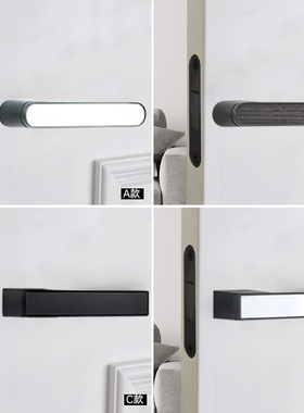 极简门锁磁吸静音门锁室内卧室房门锁白色生态锁黑色门把手锁具