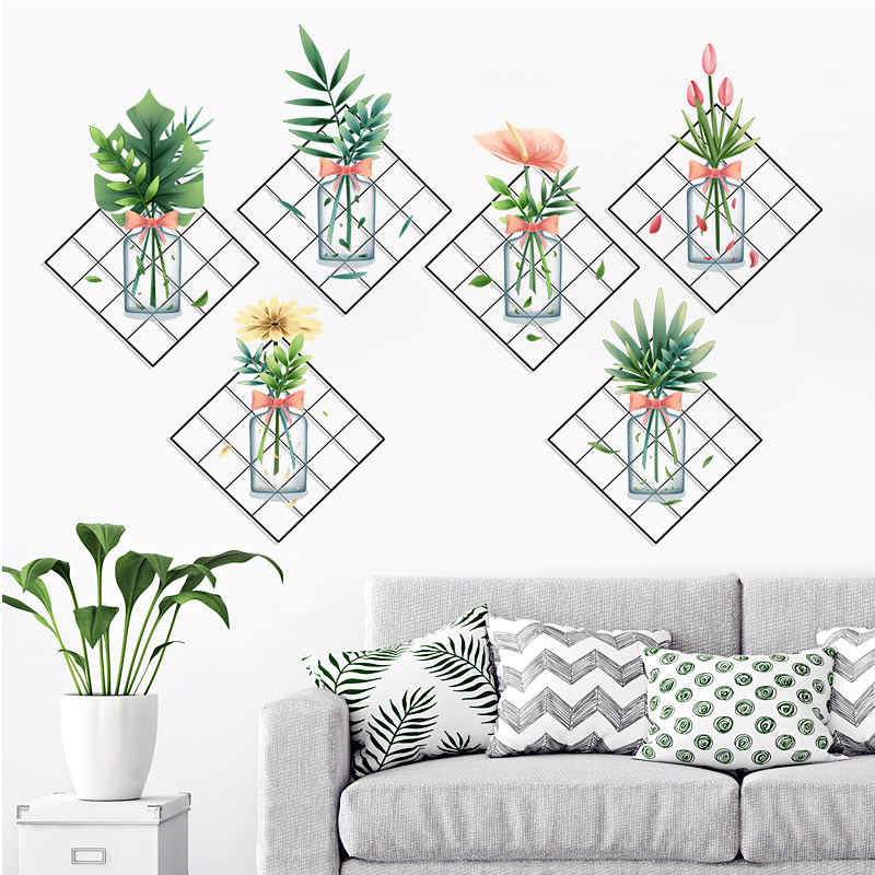 小清新创意绿植墙贴纸书房墙纸自粘贴画客厅宿舍背景墙面装饰布置