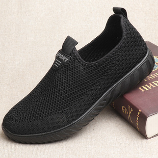 金左脚春秋老北京布鞋男胖宽脚耐磨底一脚蹬加厚底懒人休闲爸爸鞋