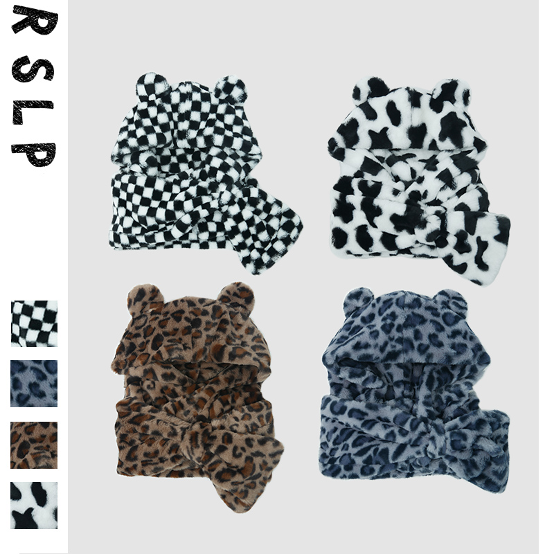 若素良品可爱冬季围巾帽子连一体