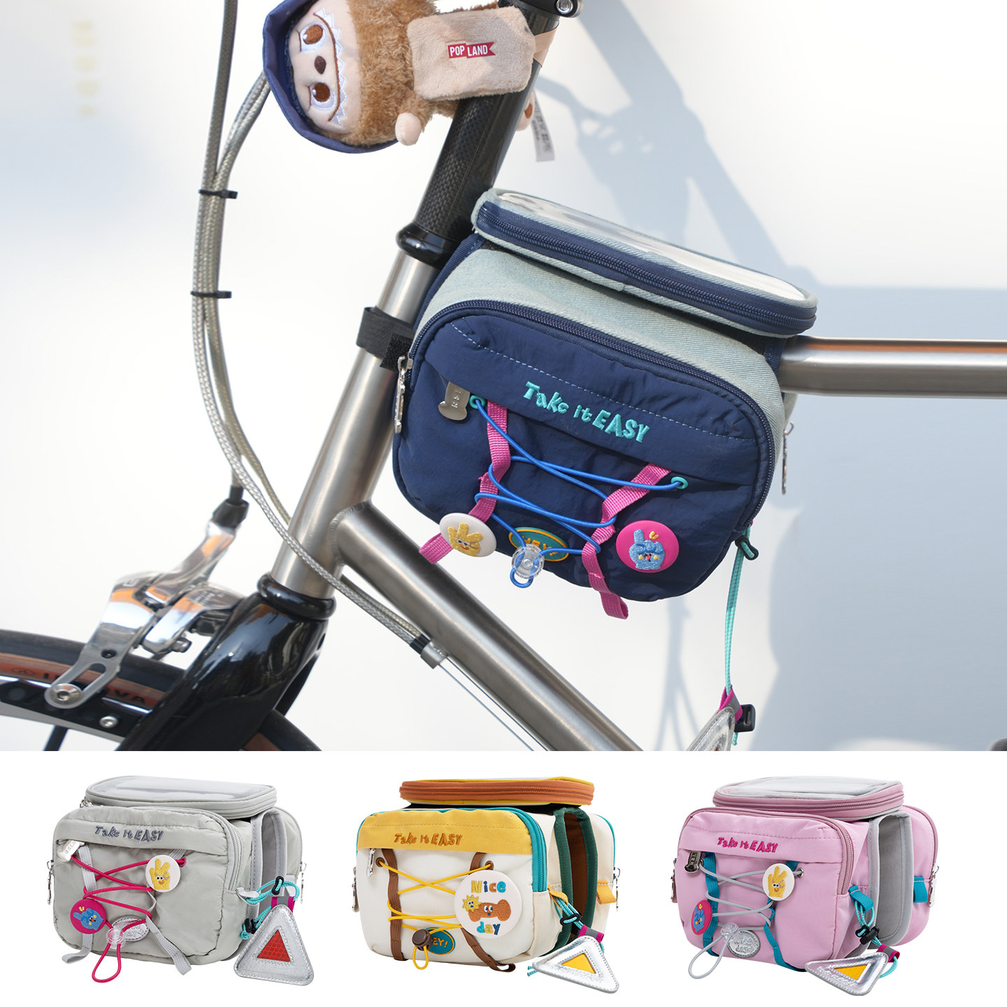 若素良品通用手机可视收纳前横梁上管挂包骑山地公路自行单车装备