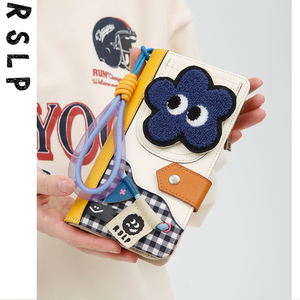 若素良品原创竖长款拉链零钱包多卡位套一体可爱卡通少女心生搞怪