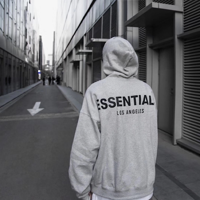 宁波高端FOG复线ESSENTIALS 2019SS洛杉矶连帽加绒卫衣男字母反光