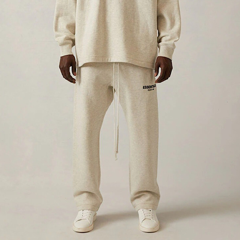FOG复线ESSENTIALS卫裤美式长裤抽绳男休闲直筒加绒字母植绒印花