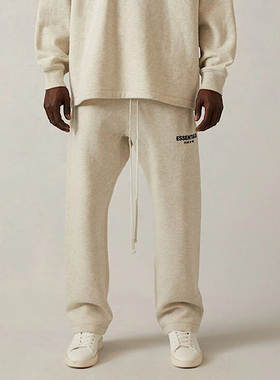 FOG复线ESSENTIALS卫裤美式长裤抽绳男休闲直筒加绒字母植绒印花