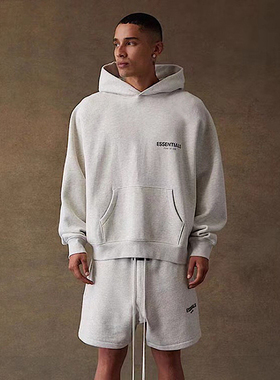 22FW宁波原厂FOG高端ESSENTIALS复线连帽加绒卫衣印花美式潮宽松